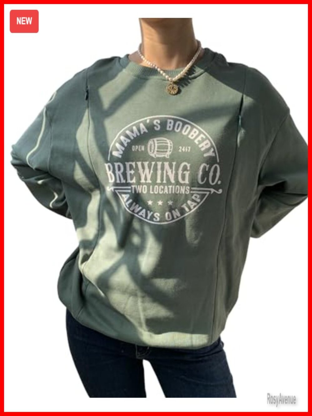 Maternity Nursing Sweatshirt Cotton Blend Hoodie Hidden Zipper Breastfeeding